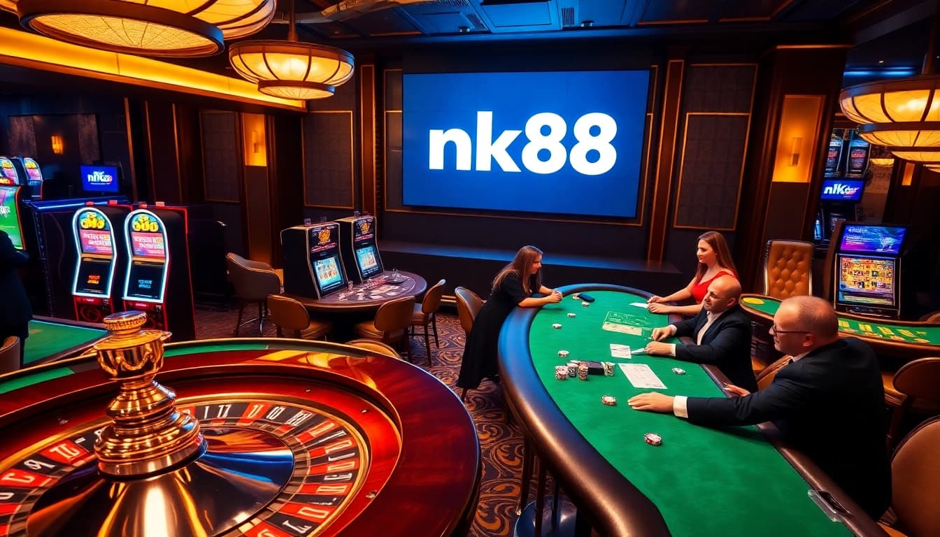Experience high-stakes gaming at nk88 with vibrant casino tables and thrilling action.
