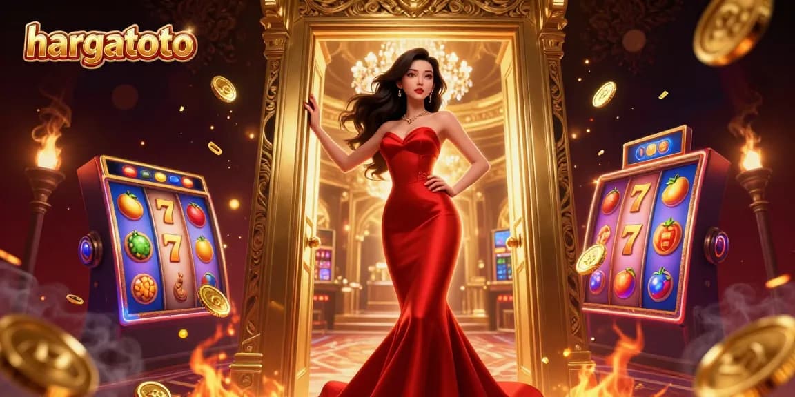 Mainkan permainan slot yang mendebarkan di HARGATOTO dengan visual yang cerah dan aksen emas yang meningkatkan pengalaman.