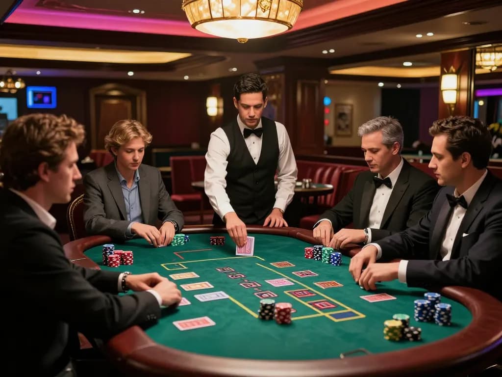 Engaged players at nhà cái tg88's blackjack table enhance their strategic gameplay experience.
