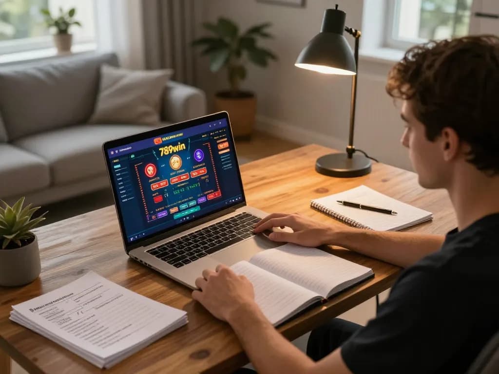 A player enjoying a strategy session on the 789win com platform from a cozy home setup.