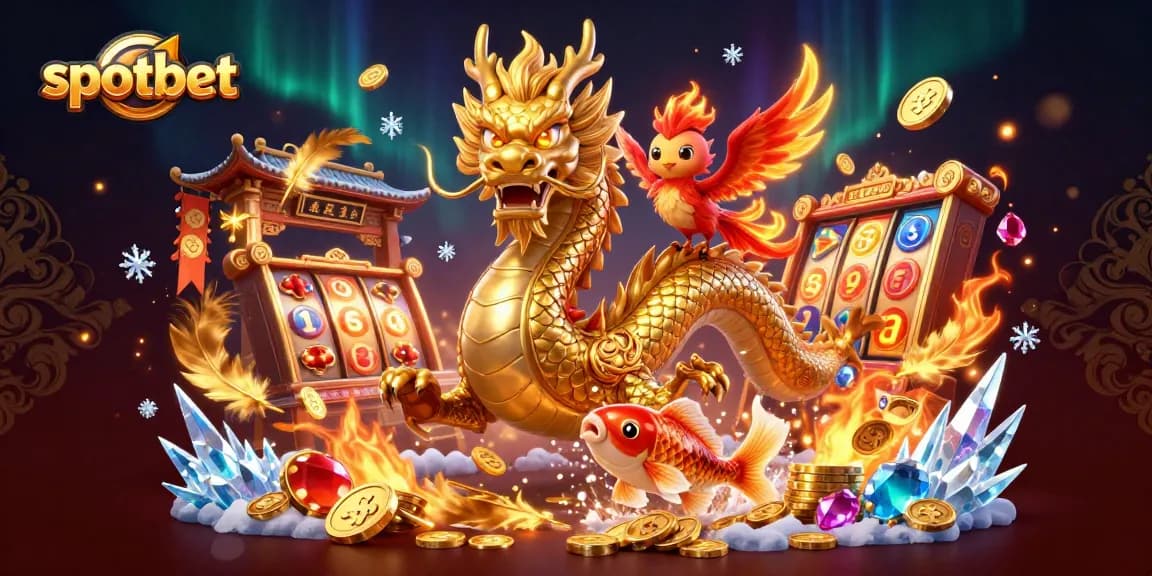 Experience thrilling wins at slotbet as the golden dragon and red phoenix soar above a vibrant jackpot!