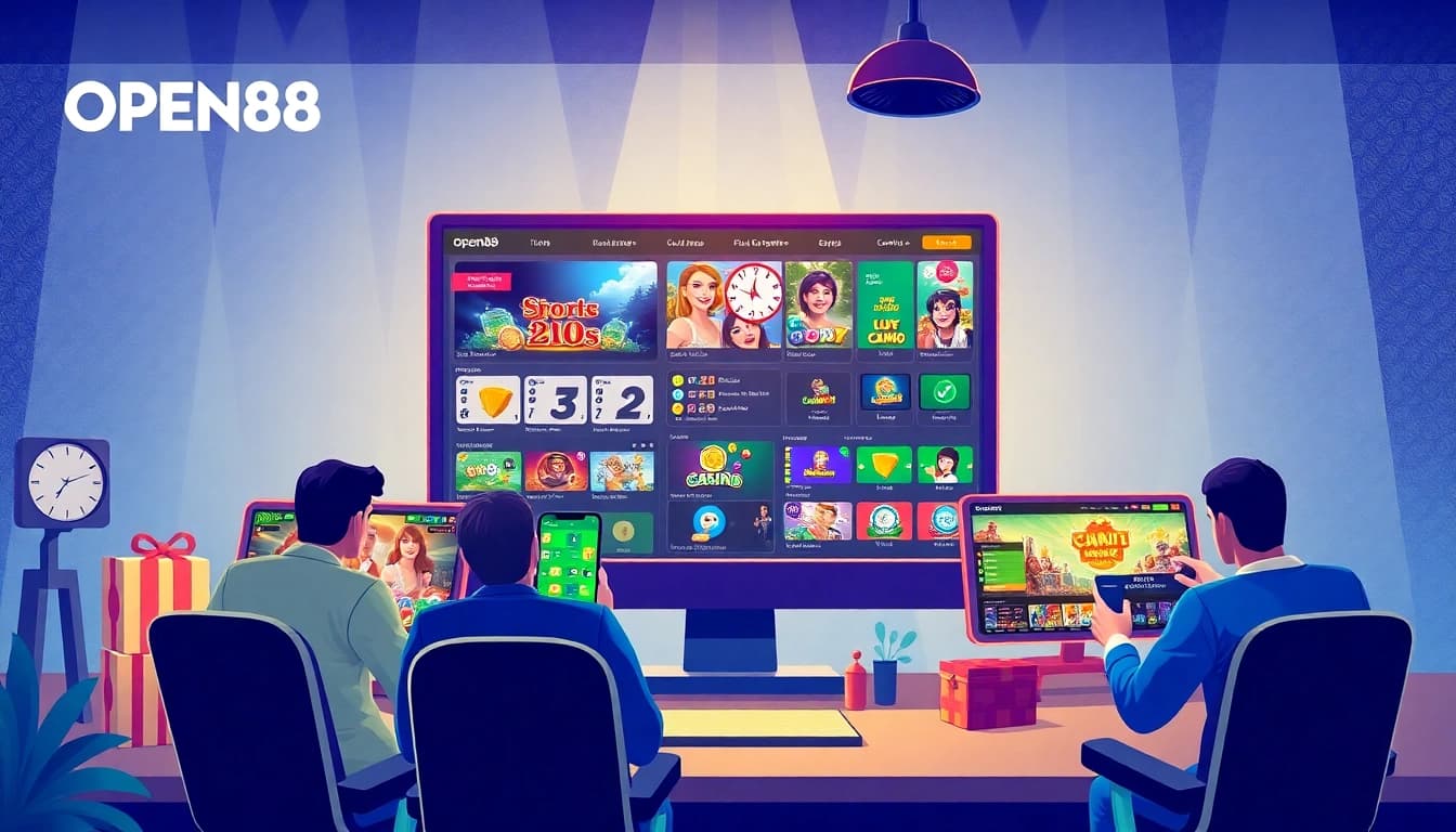 OPEN88 online casino interface featuring vibrant games and user-friendly design.