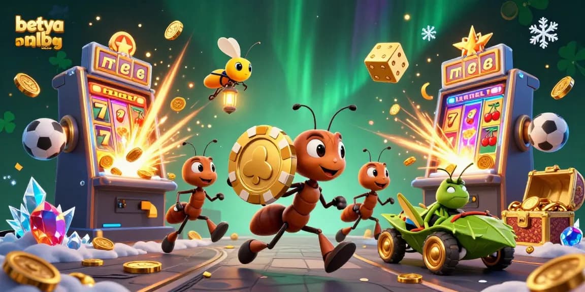 Engage with betya mlb betting as ants escape with giant poker chips amidst jackpots and sports thrills.