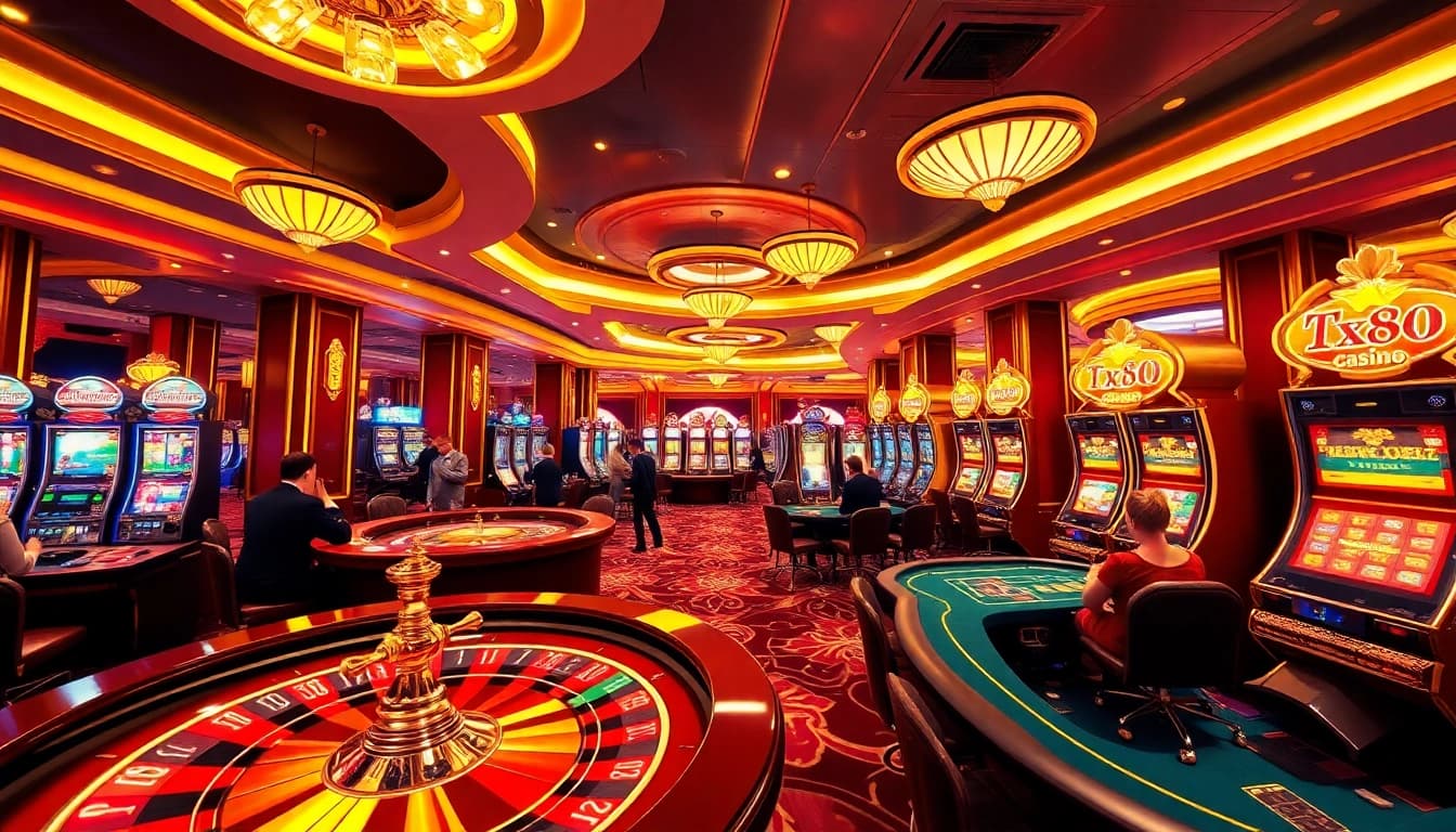 Engaging gamblers in tk88 casino with vibrant games and professional atmosphere.