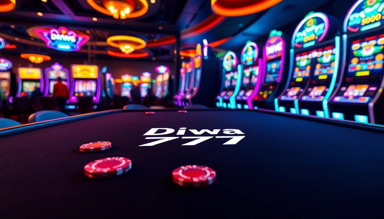 Experience the thrill of Diwa 777 in an exciting casino setting full of vibrant machines.