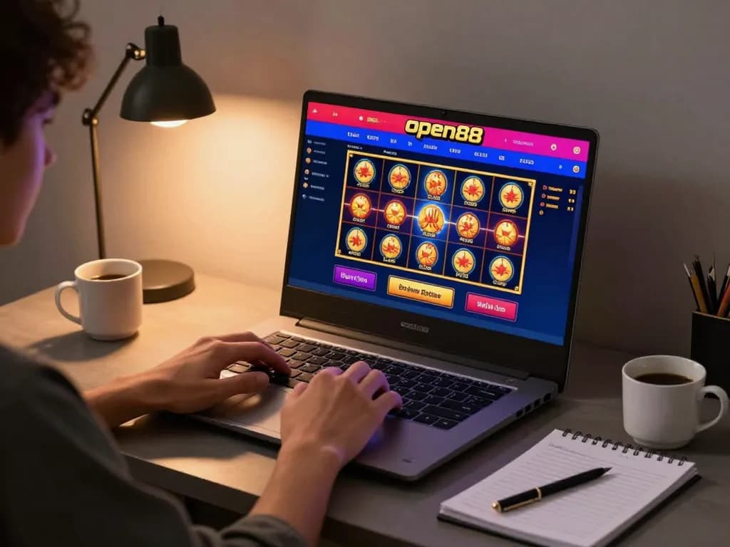 Engaging gameplay on open88 casino website with a player strategizing at home.