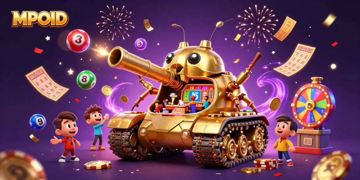 Engage with MPOID's unique gaming experience featuring a vibrant casino tank with lottery elements.