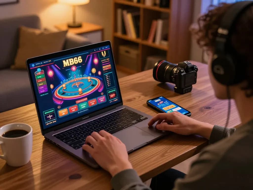Engaging online gaming experience at MB66 with player enjoying a vibrant casino setup.