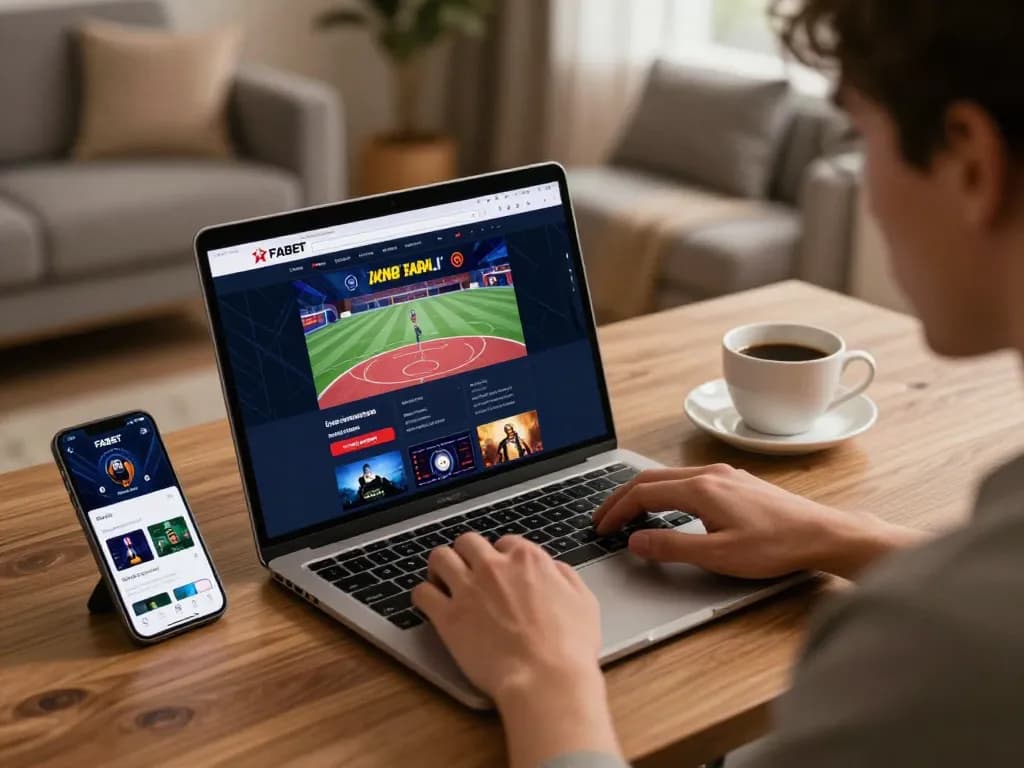 Engaging gameplay on FABET's online platform with a user enjoying mobile betting