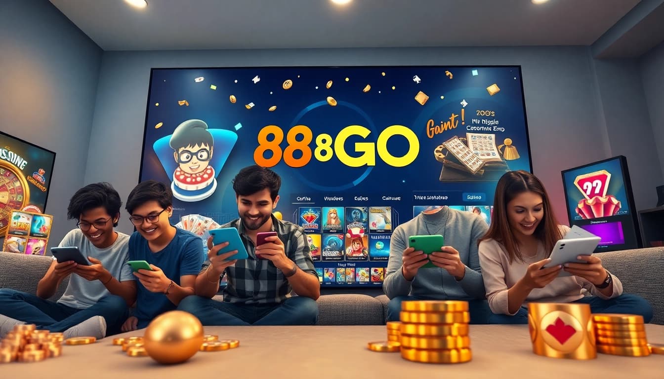 Heartwarming interaction on the 88GO platform showcasing diverse players engaging in exciting online gambling games.