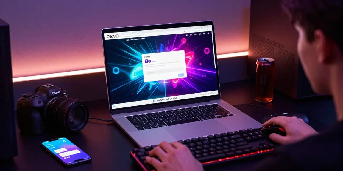 Enjoying the CIKA4D login interface on a laptop in a cozy gaming setup.