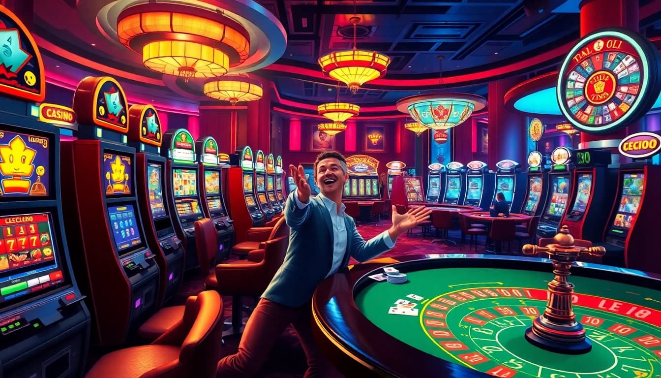 Experience the excitement of LEGO138 with vibrant gaming tables and slot machines.