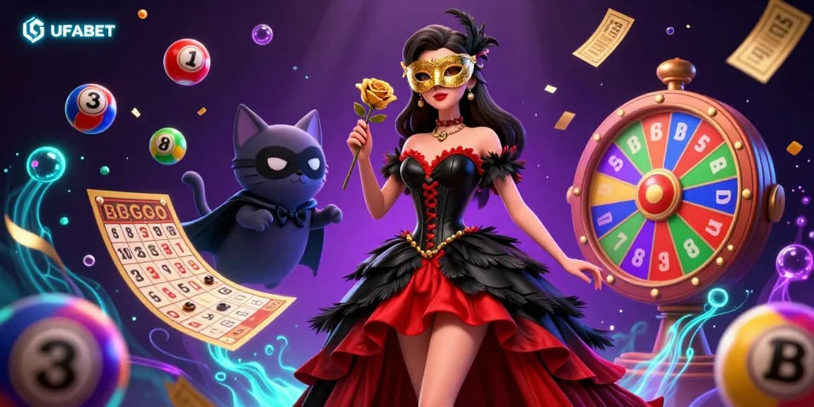 Experience the vibrant energy of UFABET with exciting lottery and gambling elements in a captivating 3D illustration.