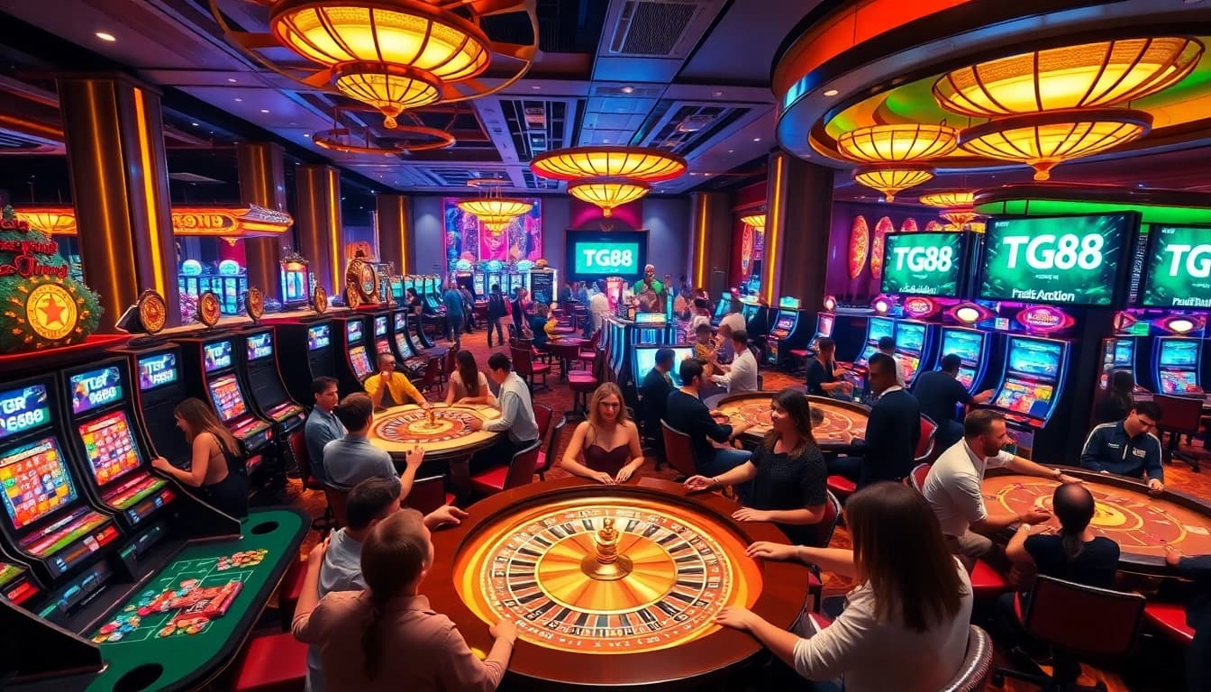 Experience the excitement of winning at TG88 with vibrant casino games and enthusiastic players.