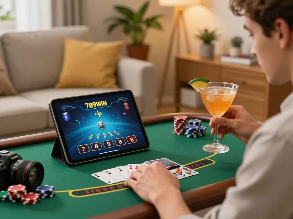 Engaging online blackjack gameplay experience on tablet at 789WIN with user-friendly interface.