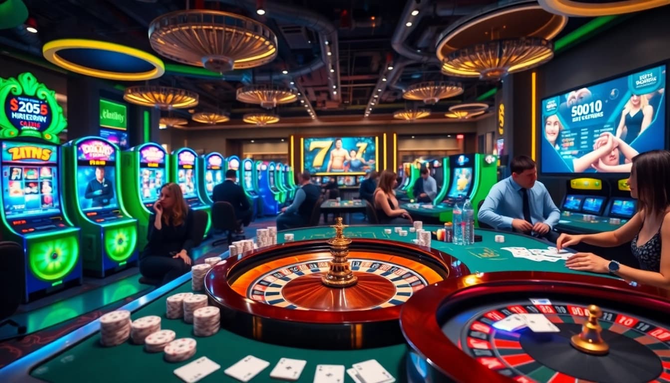 Players experiencing thrilling games at 78wintl.org's luxurious casino scene, showcasing poker, roulette, and slots.