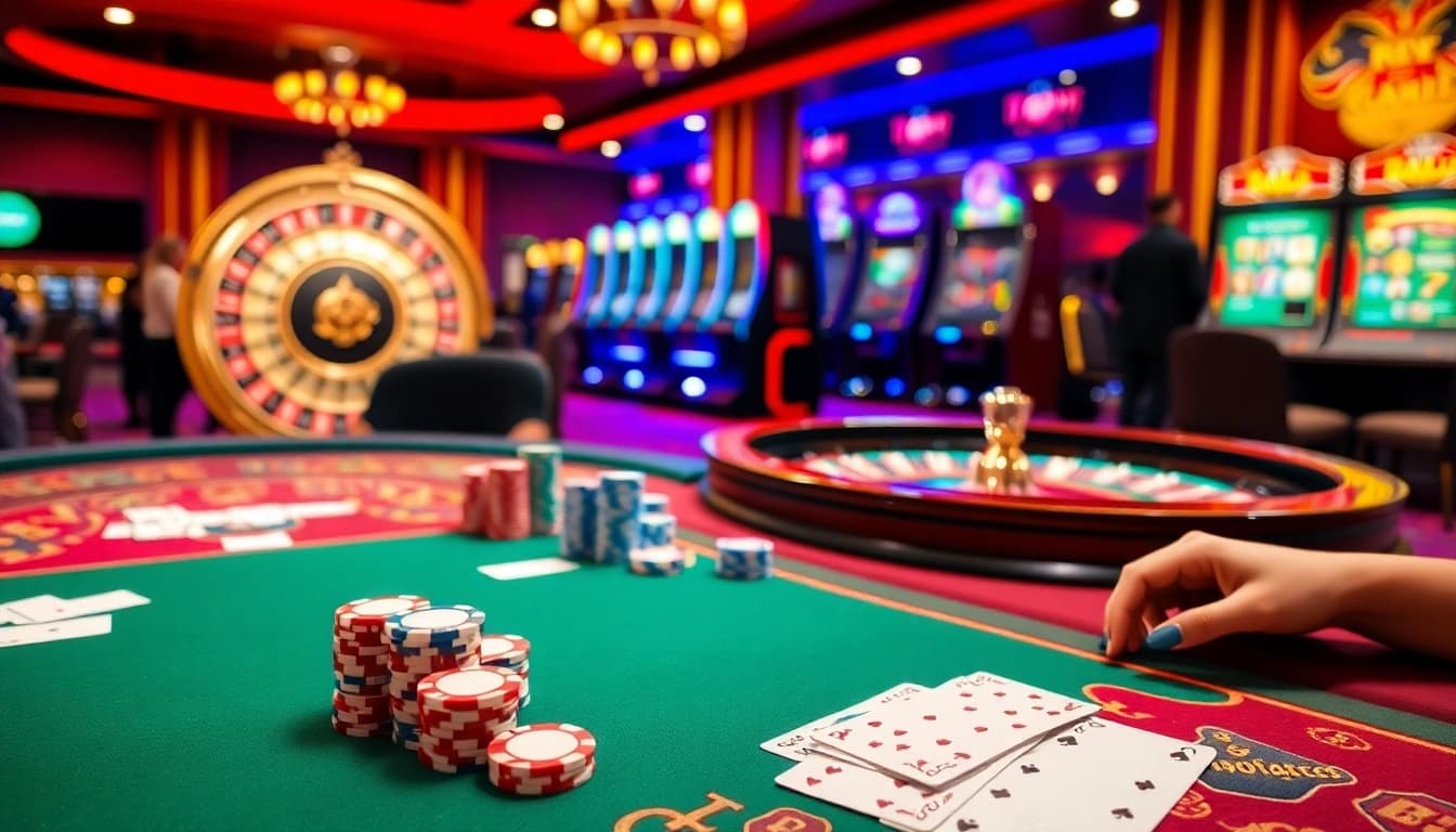 Engage in thrilling gameplay at https://cm888.mobi/ with vibrant casino tables and poker chips.