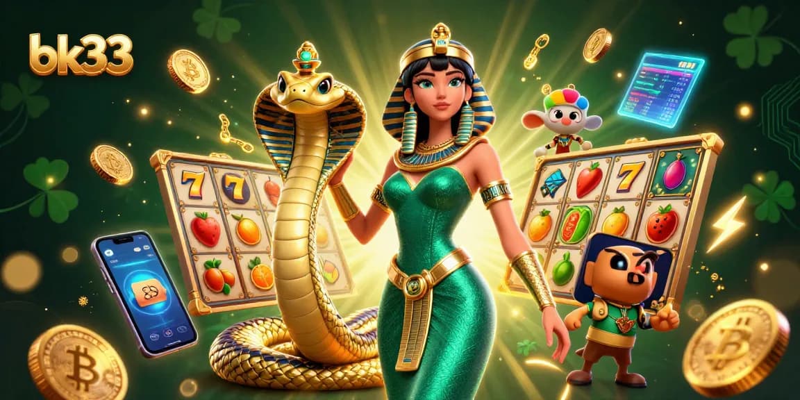 Experience exciting slot wins with the stunning characters in bk33's vibrant casino illustration.