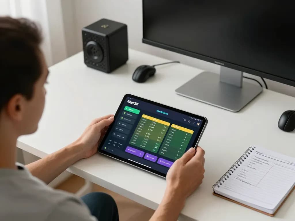 Engaging with Parlay Skor88 app interface for online sports betting in a modern home setup.