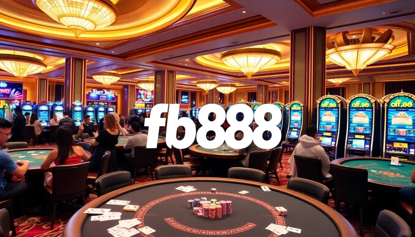 Engage with fb88 casino excitement at a vibrant gaming table with players enjoying high-stakes action.