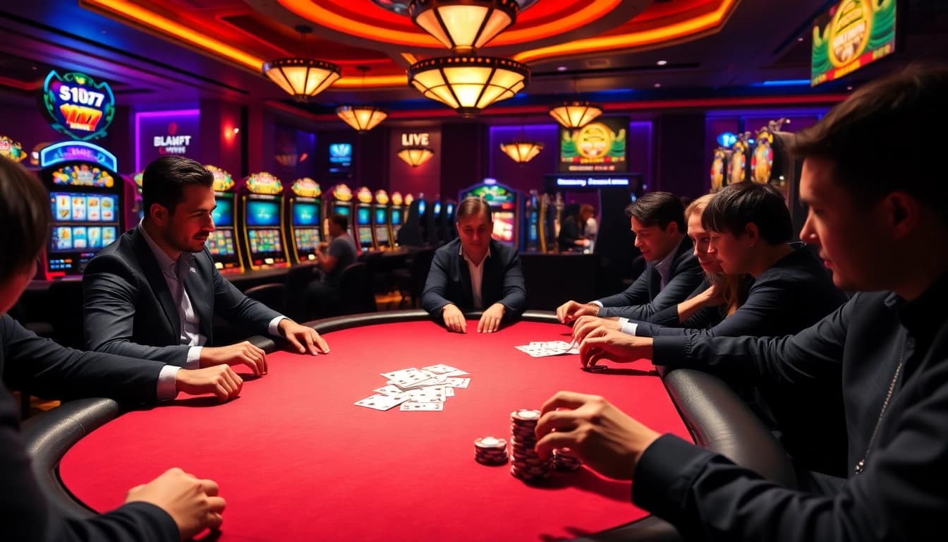 Winning moment at a poker table with https://luckywin.fan/ enhancing the excitement of gambling.