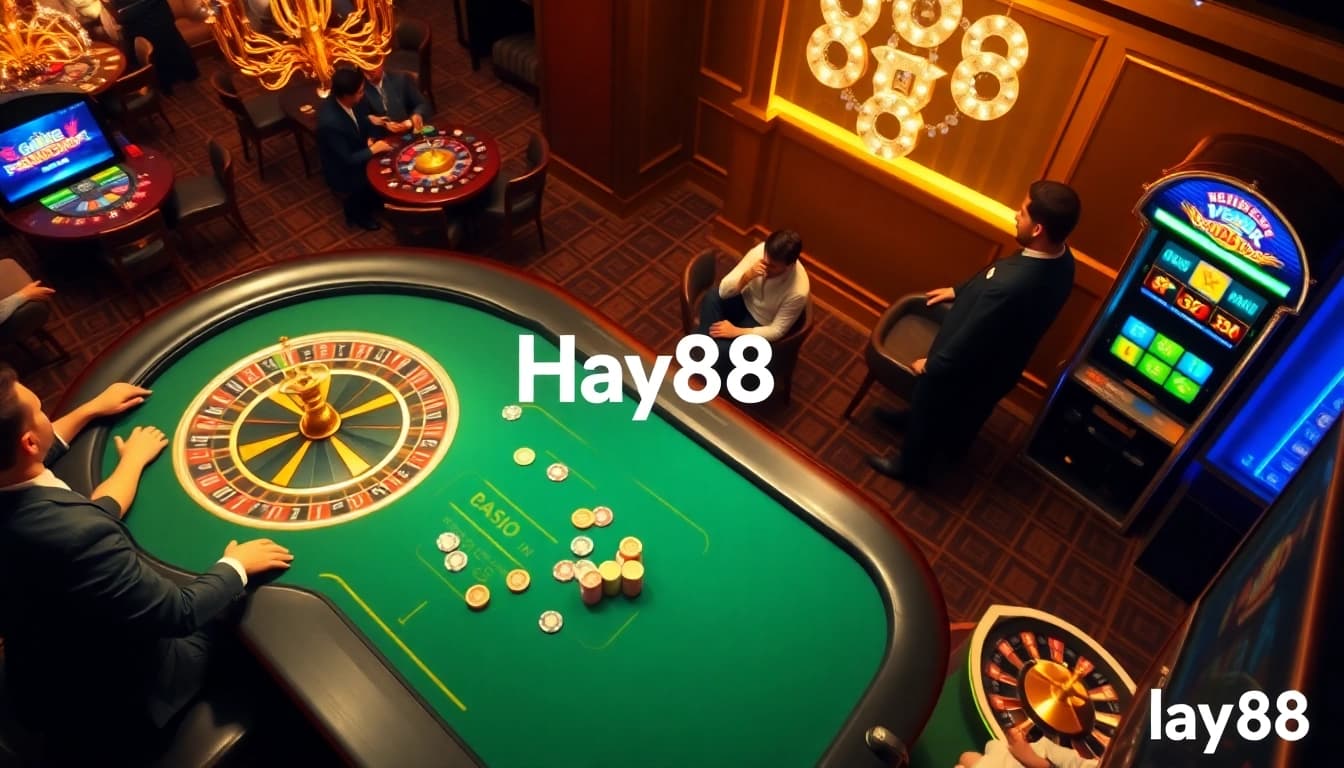 Experience the excitement of Hay88 casino with vibrant poker and roulette games showcasing thrilling gameplay.