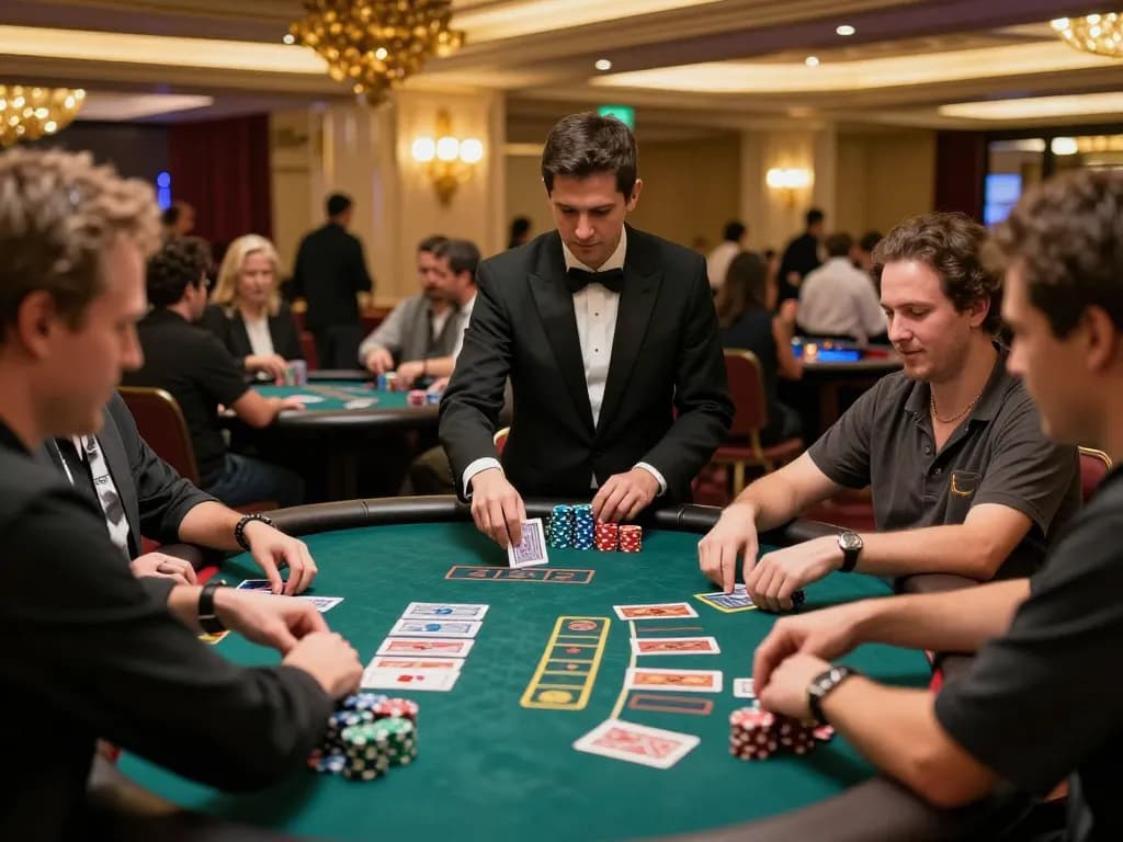 Pemain thebigbearbutt terlibat dalam aksi permainan blackjack yang menarik di meja kasino mewah.