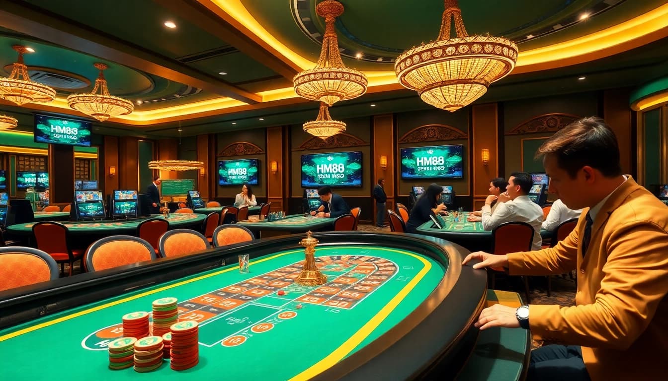 Experience the thrilling atmosphere of HM88 with vibrant casino gaming and high-stakes excitement.