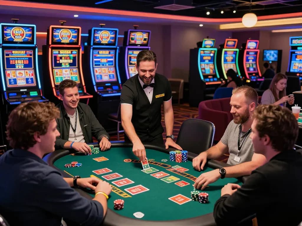 Thrilling gaming scene at BL555 casino with players engaged in action.