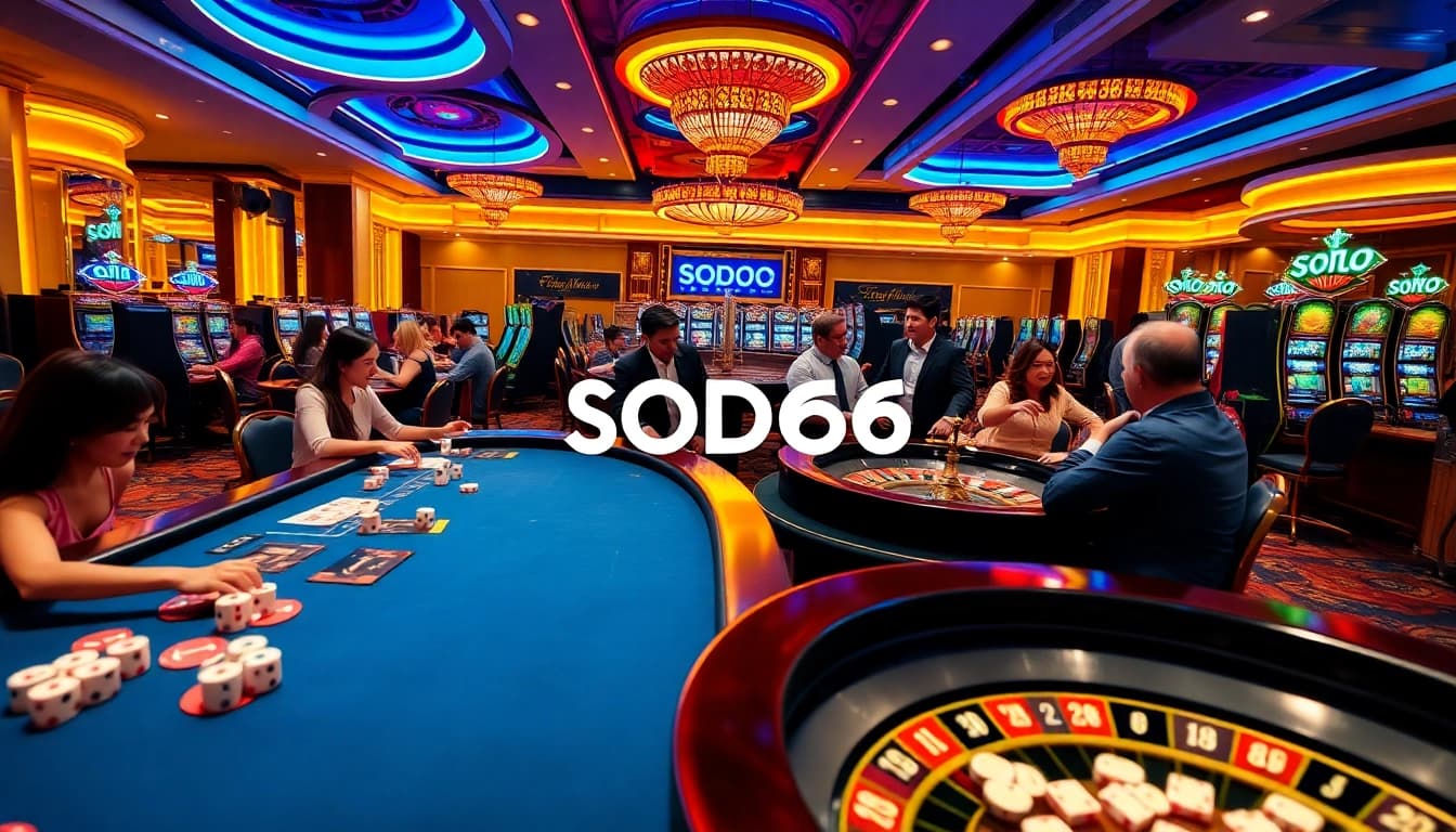 Experience the excitement of SODO66's vibrant casino games as players celebrate their wins.