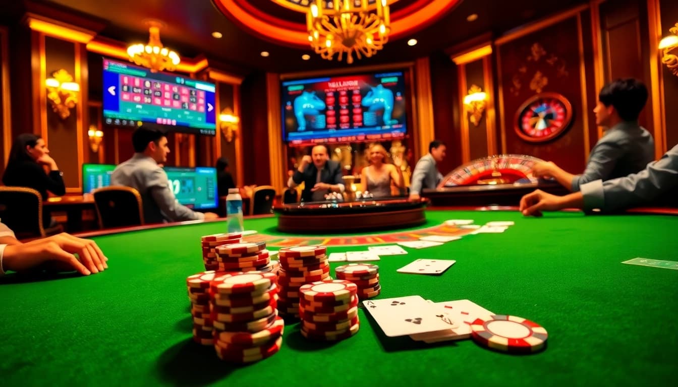 Experience thrilling play at https://hay88.my/ with a luxurious poker table and glistening chips.