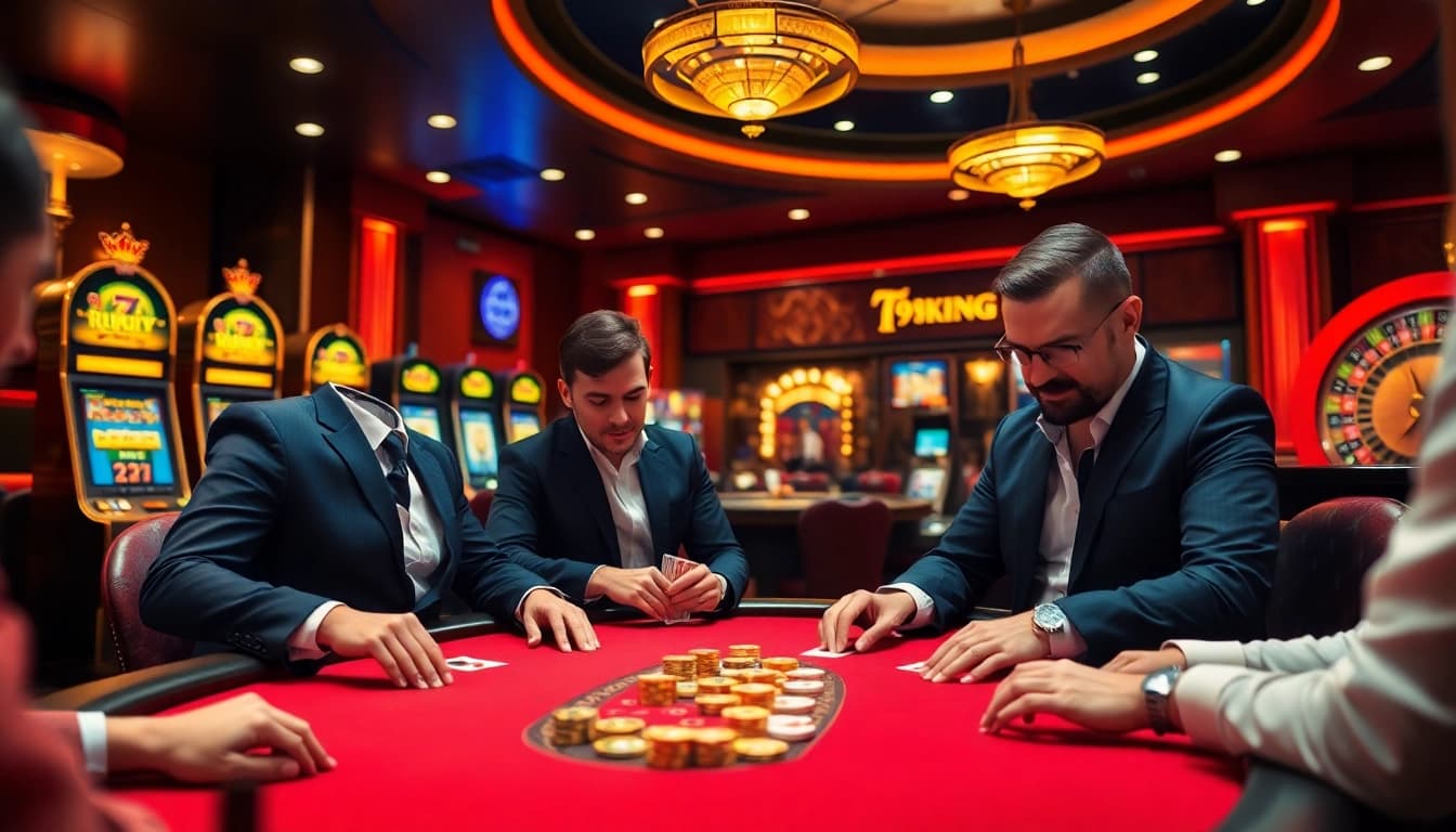 Experience the excitement of winning at 79king with an engaging casino scene featuring poker and slots.