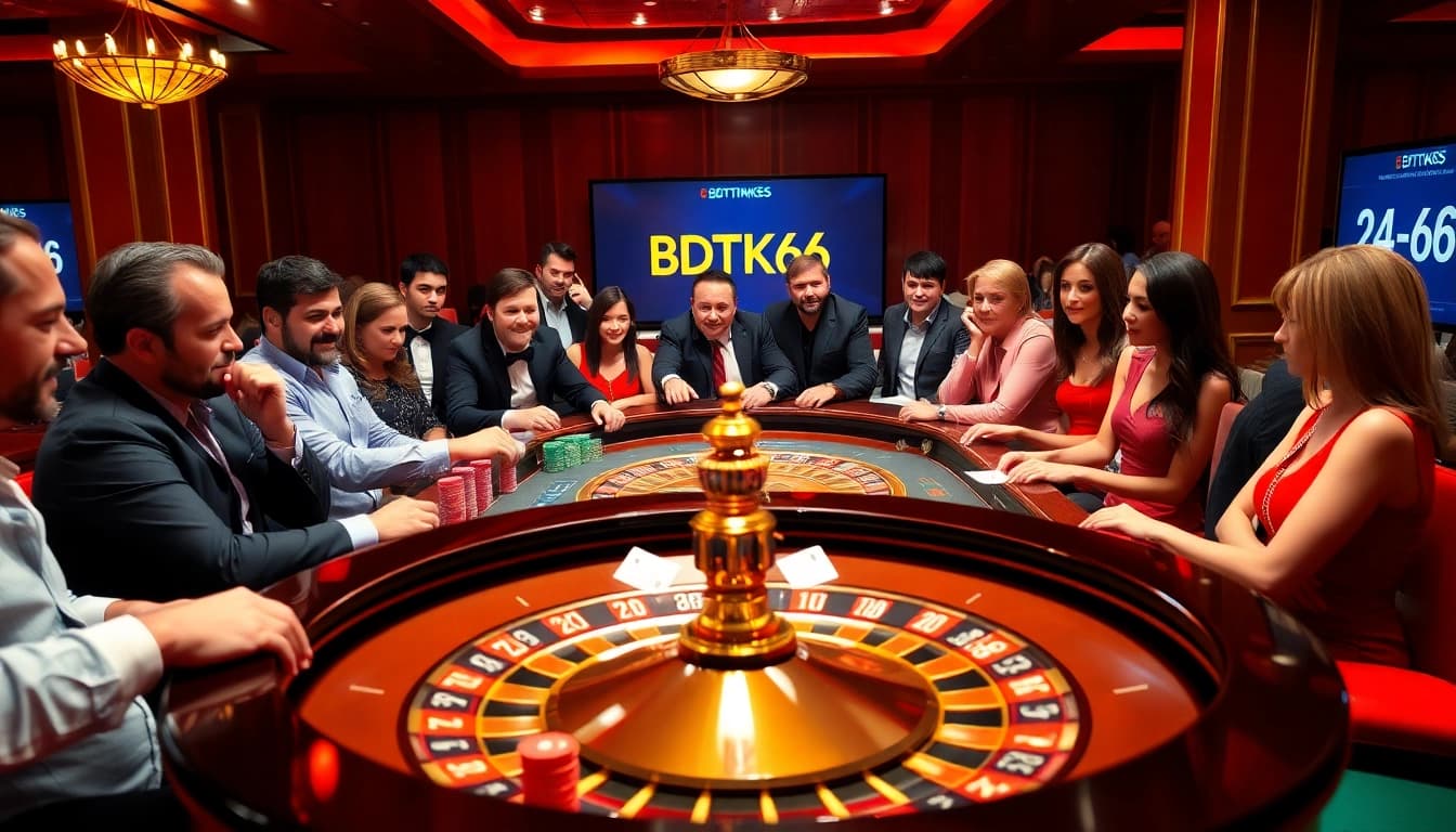 Experience the excitement of BDTK66 at a luxurious casino roulette table.