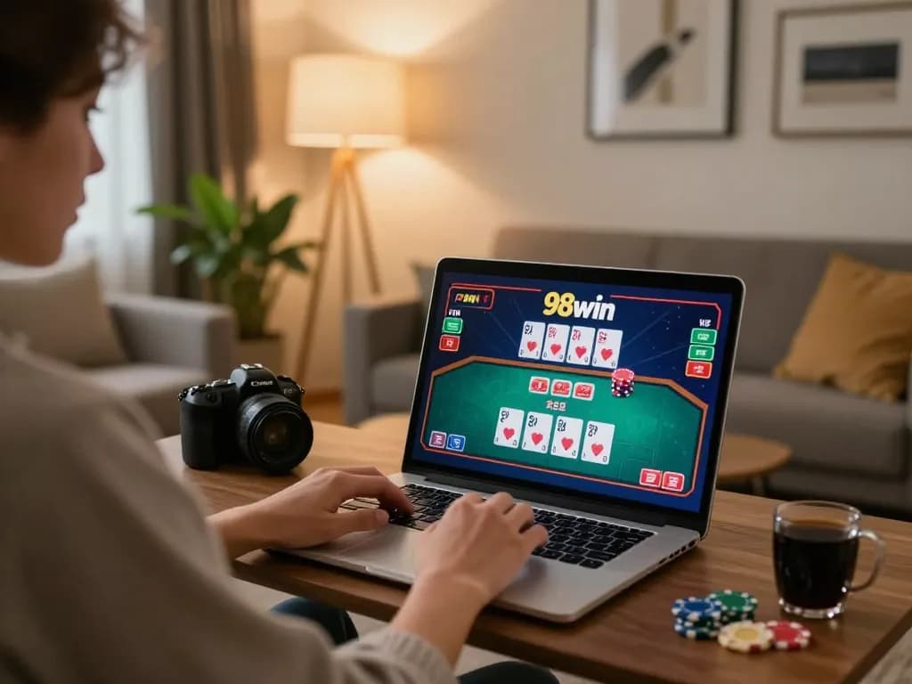 Engage in thrilling online gameplay with 98win from the comfort of home.