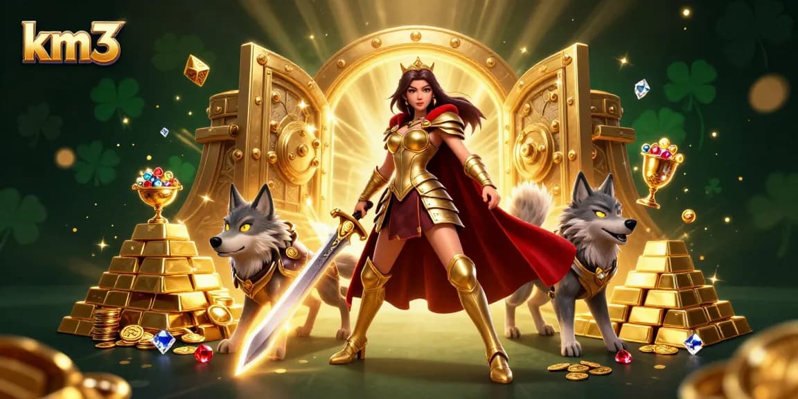 Engage with km3's thrilling jackpots and big wins in a lavish casino fantasy scene.