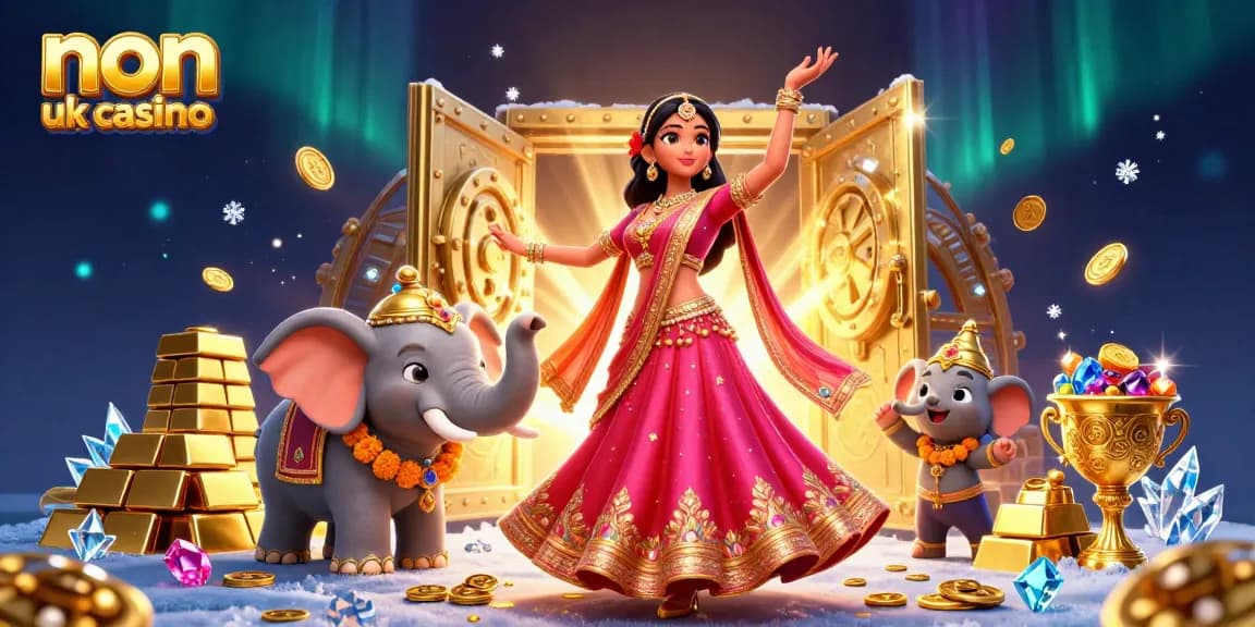 Win big at the non UK casino, surrounded by dazzling jewels and gold.