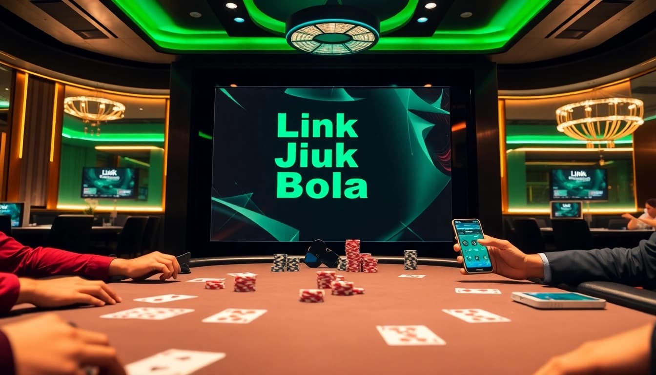 Experience thrilling gameplay with the "Link Judi Bola", showcasing an exciting casino atmosphere.