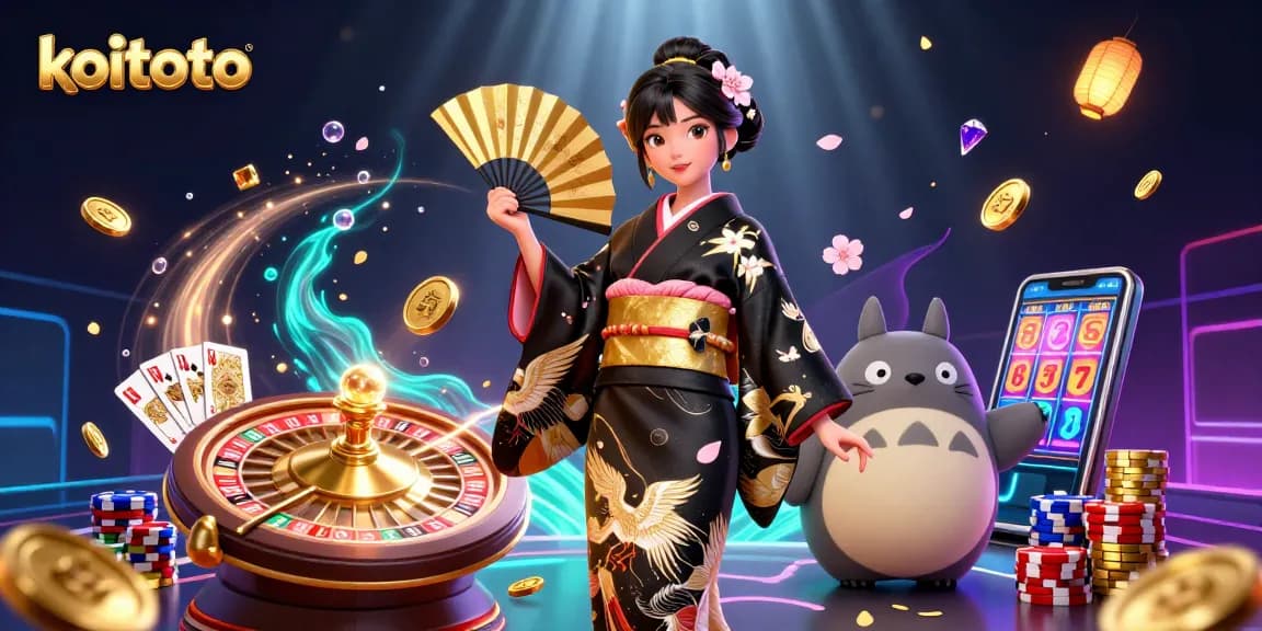 Engage with koitoto's online gaming scene featuring vibrant characters and dynamic casino elements.