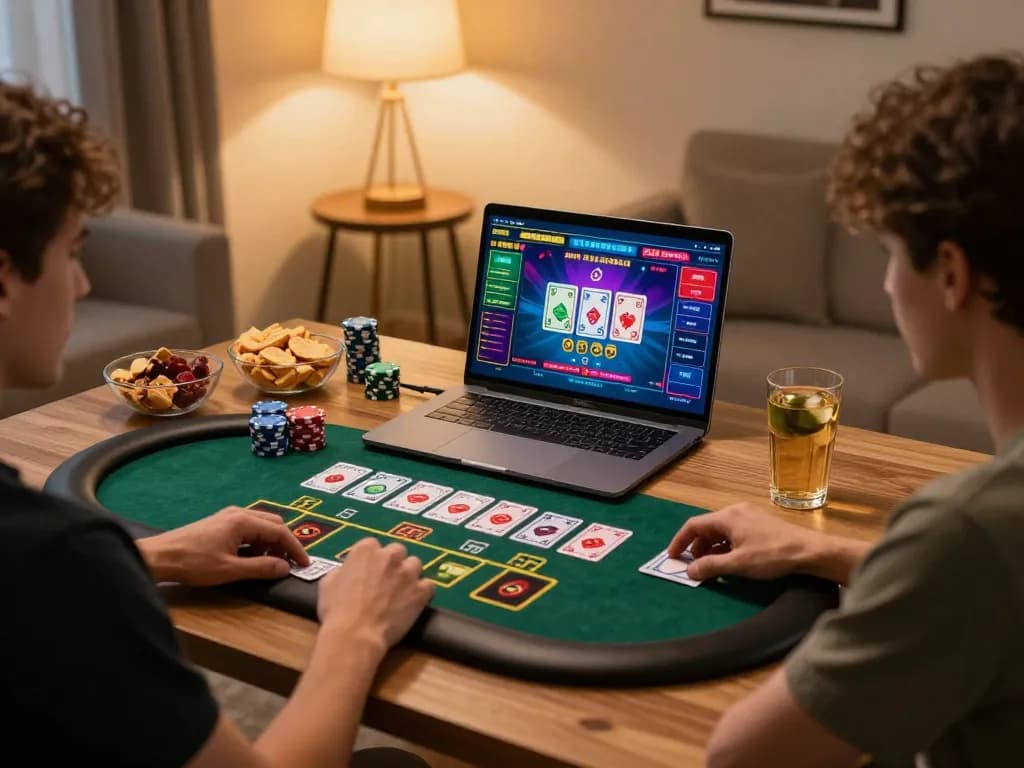 Engaging online gaming experience with 88vv laptop display, player enjoying live dealer action.