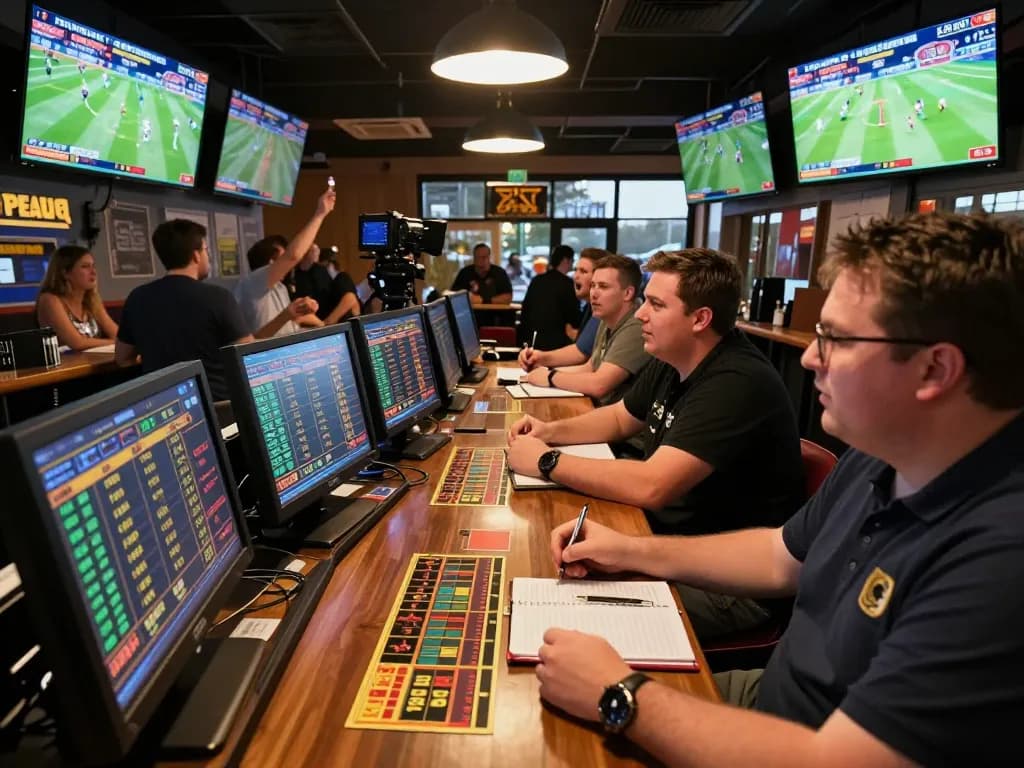 VN88 sports betting enthusiasts placing wagers during live match excitement