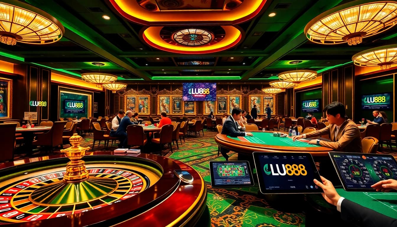 Experience the thrill of LU88 gaming with vibrant tables and professional players in action.