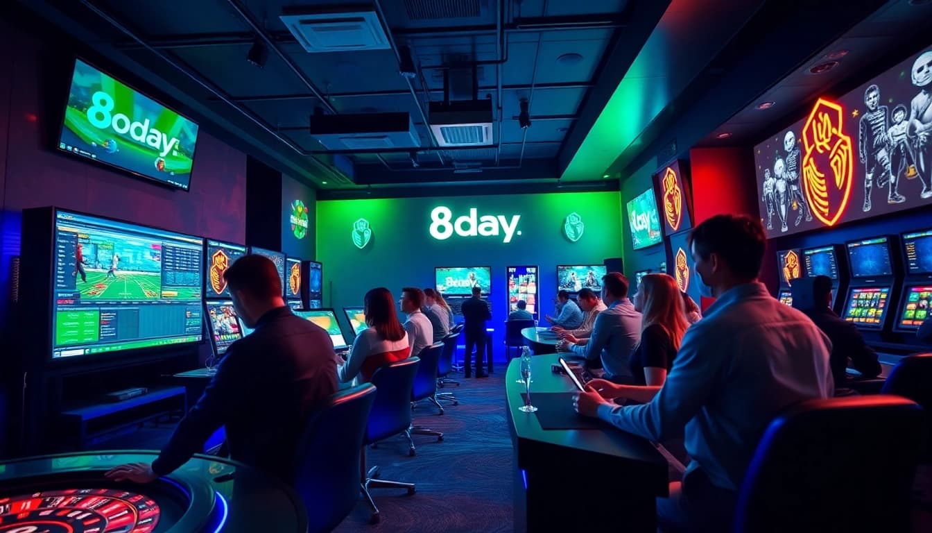 8day online gaming platform showcasing exciting sports betting and live casino experiences.