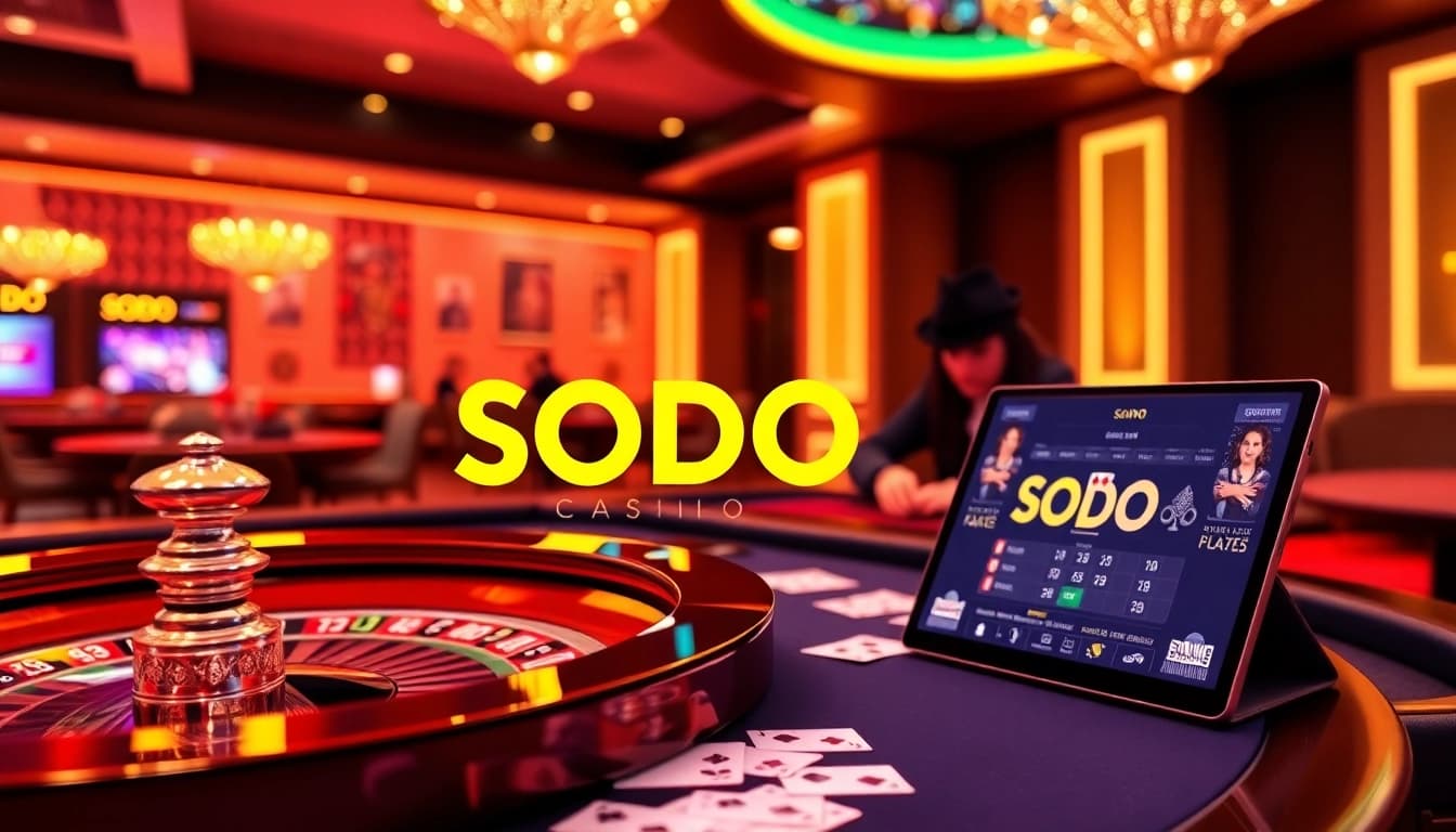 Exciting gaming atmosphere at SODO CASINO with vibrant tables and professional players.