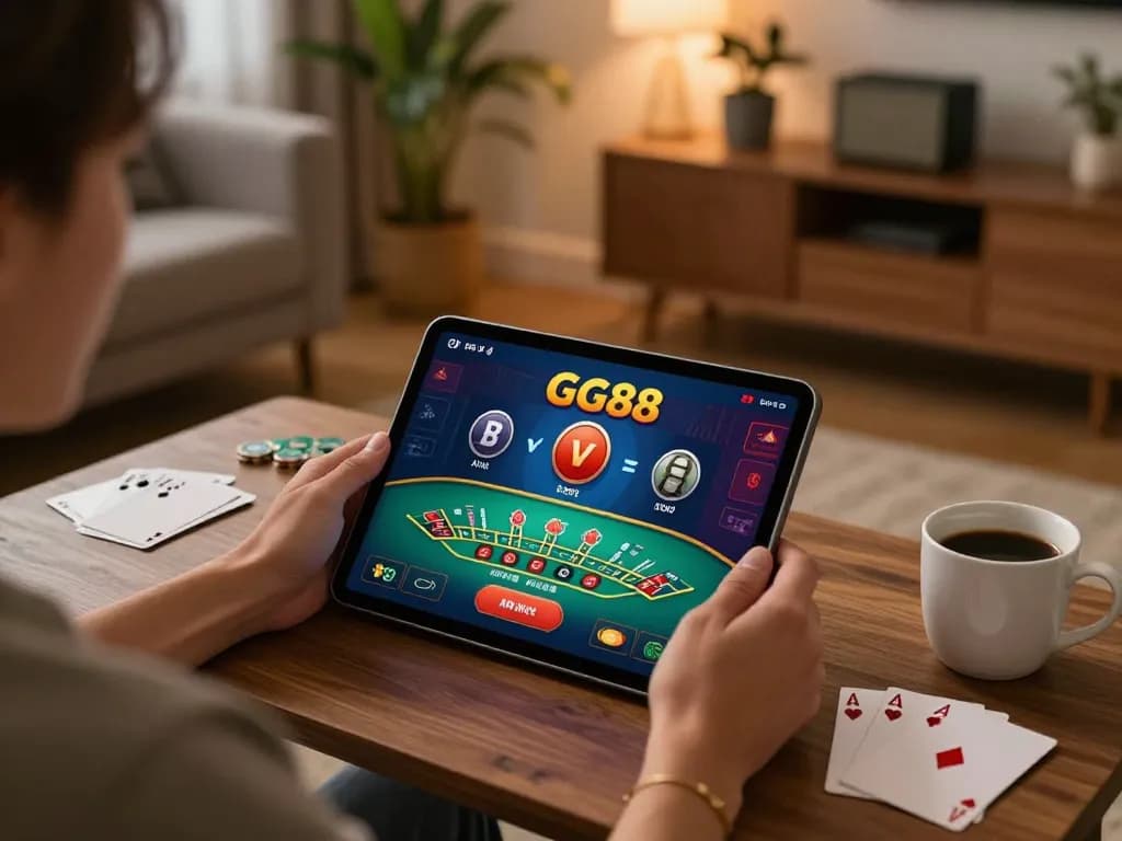 Engaging in live blackjack gameplay on the GG88 app, focusing on strategy and excitement