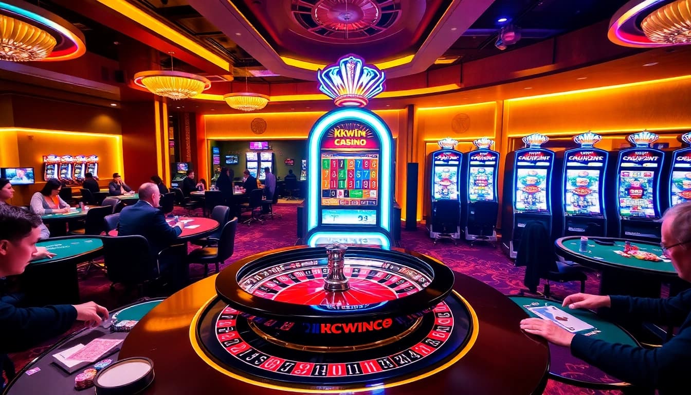 Kkwin players enjoy a luxurious casino atmosphere with vibrant games like roulette and blackjack.