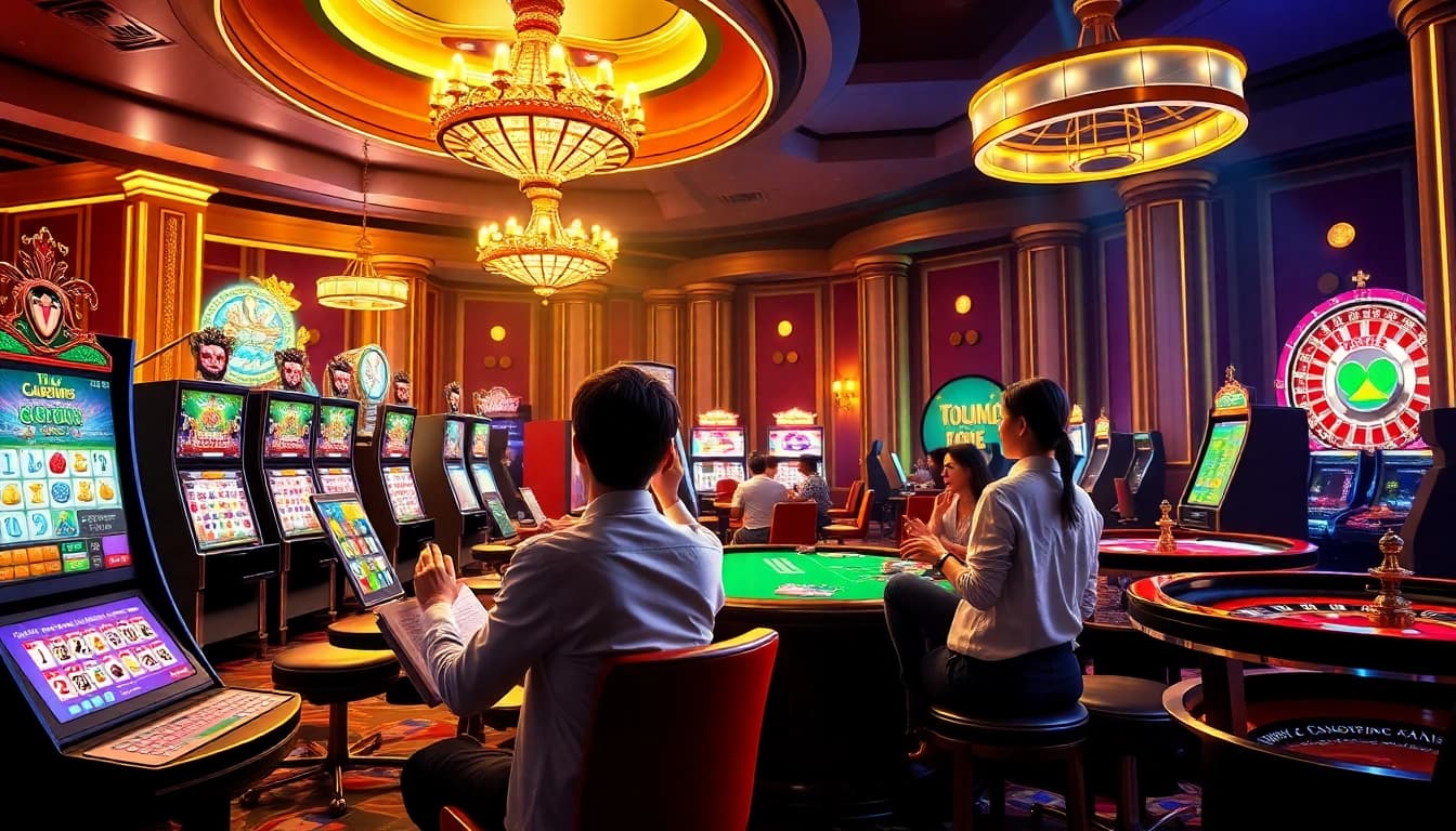 Players engaged in thrilling games at 23win04, showcasing immersive online gaming experience.