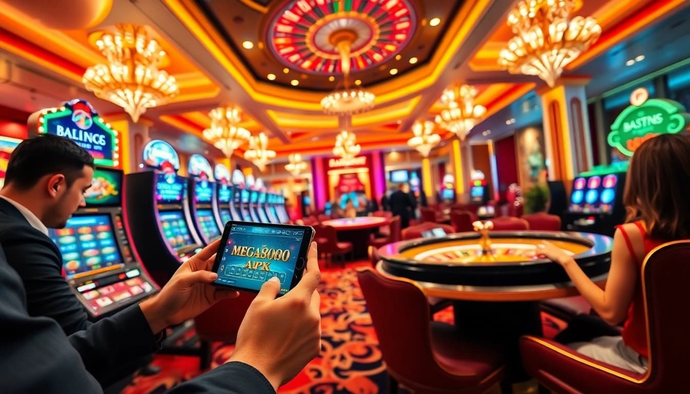 Experience thrilling gameplay as players engage with mega888 apk new in an authentic casino atmosphere.