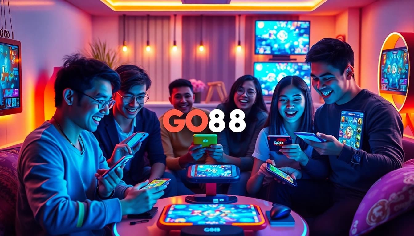 Dynamic online gaming interaction on GO88 platform showcasing players enjoying their experience.