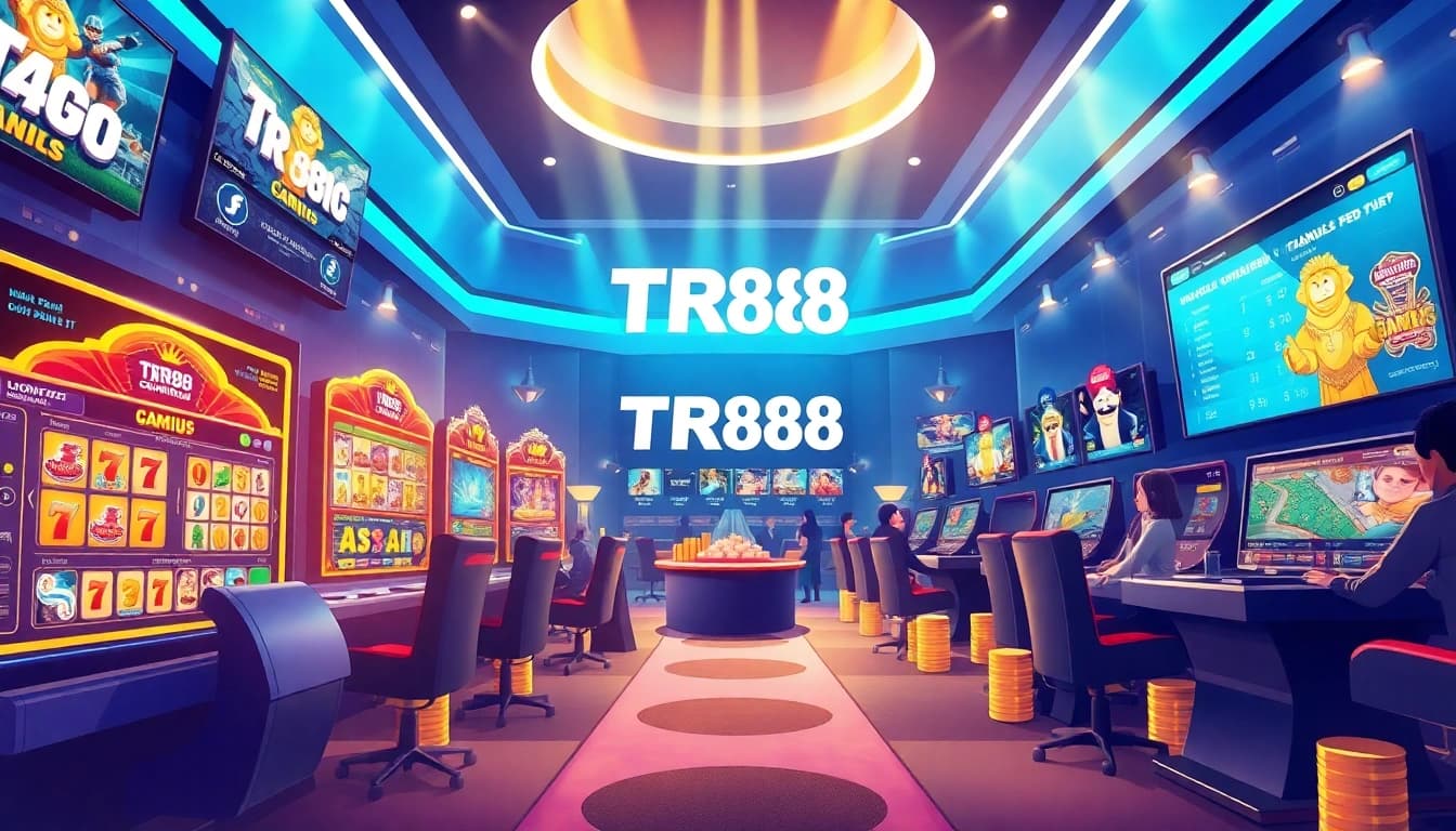 Exciting TR88 online gambling scene with diverse games and luxurious design.