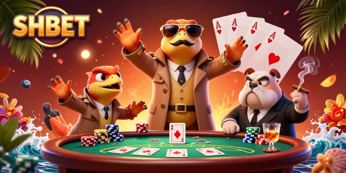 Engage in thrilling games at SHBET's VIP casino lounge with raptors and bouncers.